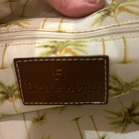 Etienne Aigner leather and straw purse - Picture 5 of 6
